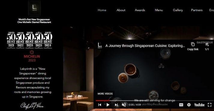Homepage-of-Labyrinth-restaurant-website