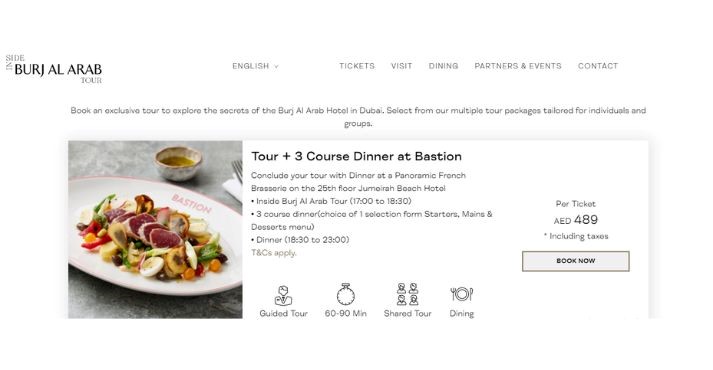 Burj Al Arab Hotel website